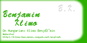 benjamin klimo business card